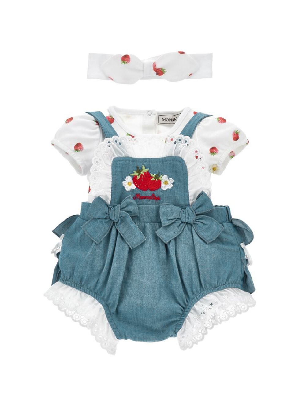 Pagliaccetto in denim con fascetta coordinata 35G5167081 0062 MONNALISA KIDS 