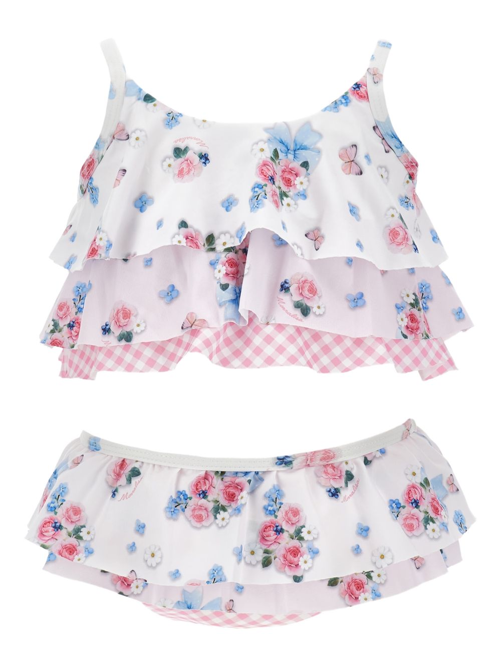 Bikini a balze con fiocco 39G0227053 9990 MONNALISA KIDS 