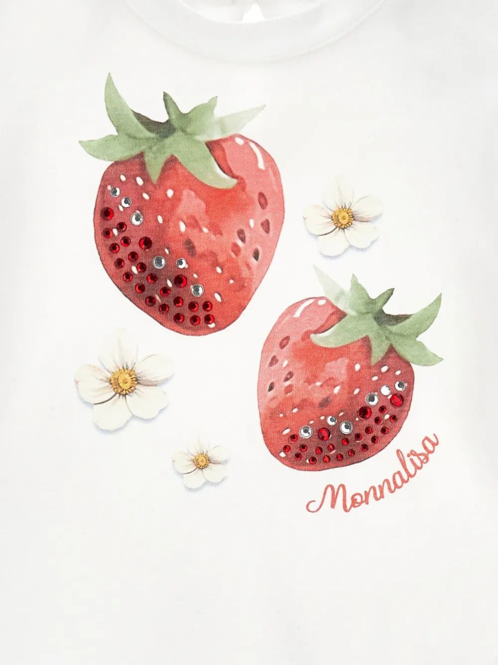 T-shirt con stampa fragole 39G6137002 0099 MONNALISA KIDS 