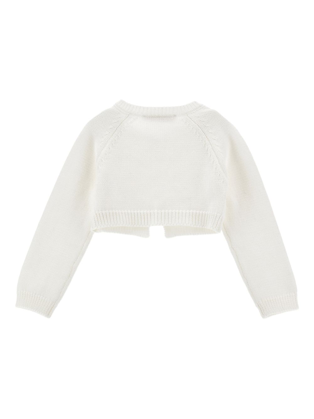 Cardigan bianco con chiusura a fiocco 73G8007036 0001 MONNALISA KIDS 