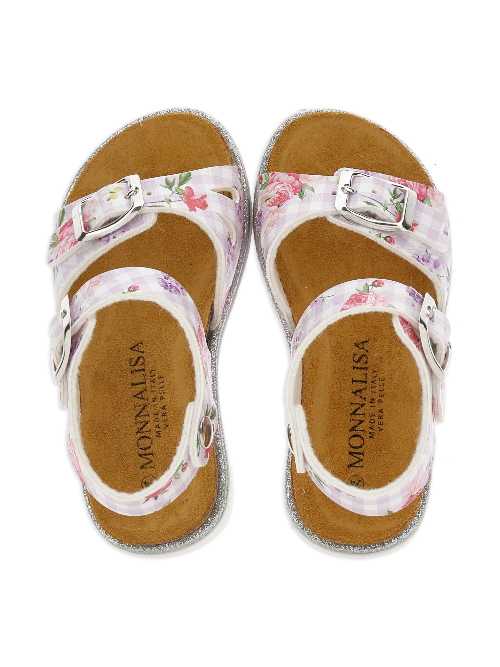 Sandali con fibbie e stampa floreale 8CG0137702 0065 MONNALISA KIDS 