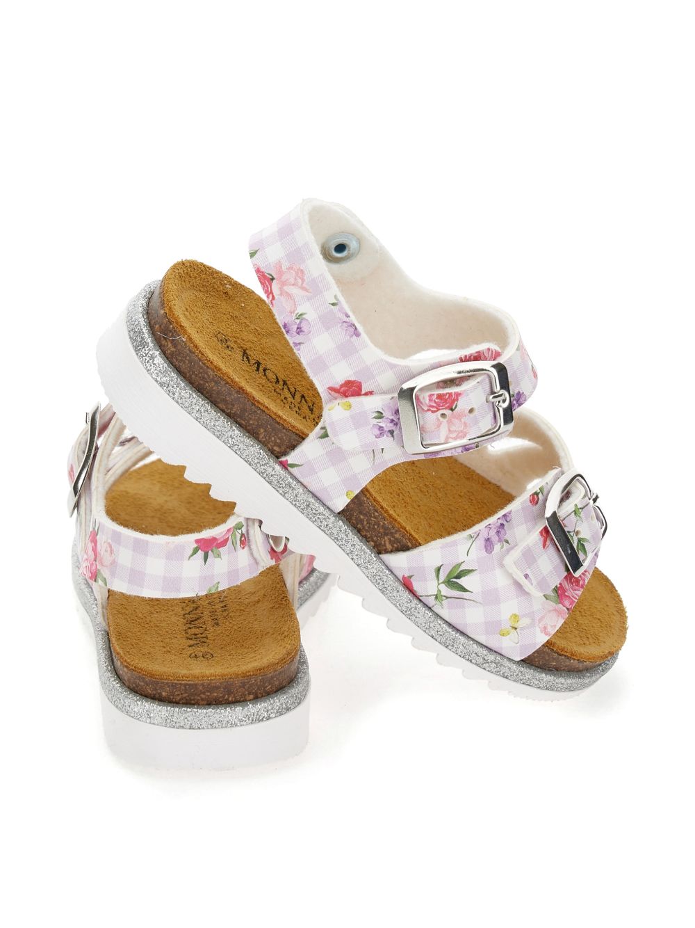 Sandali con fibbie e stampa floreale 8CG0137702 0065 MONNALISA KIDS 