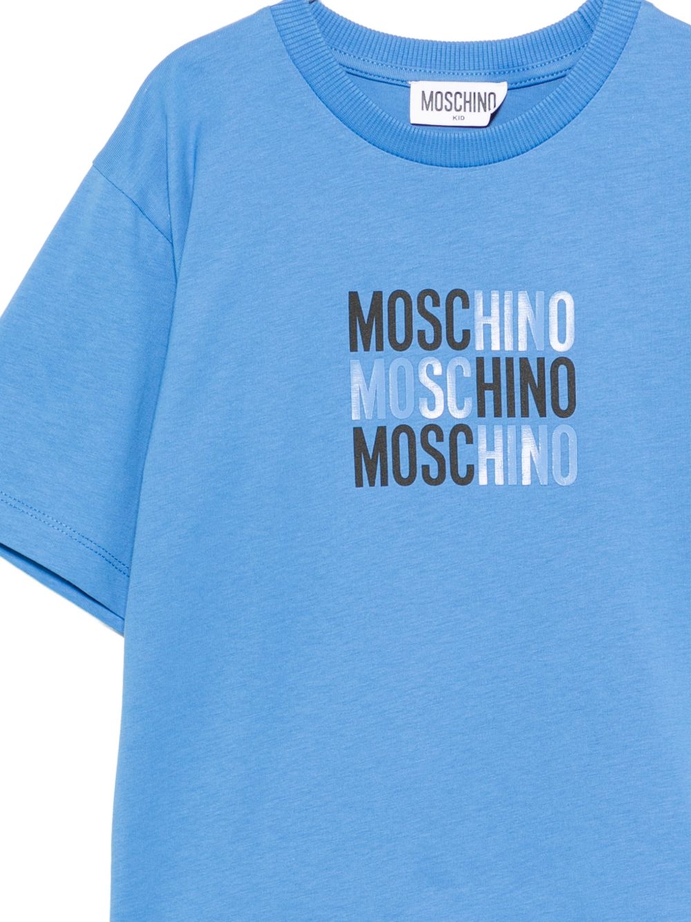 T-shirt in cotone con logo H5M05GLAA23 40630 MOSCHINO KIDS 