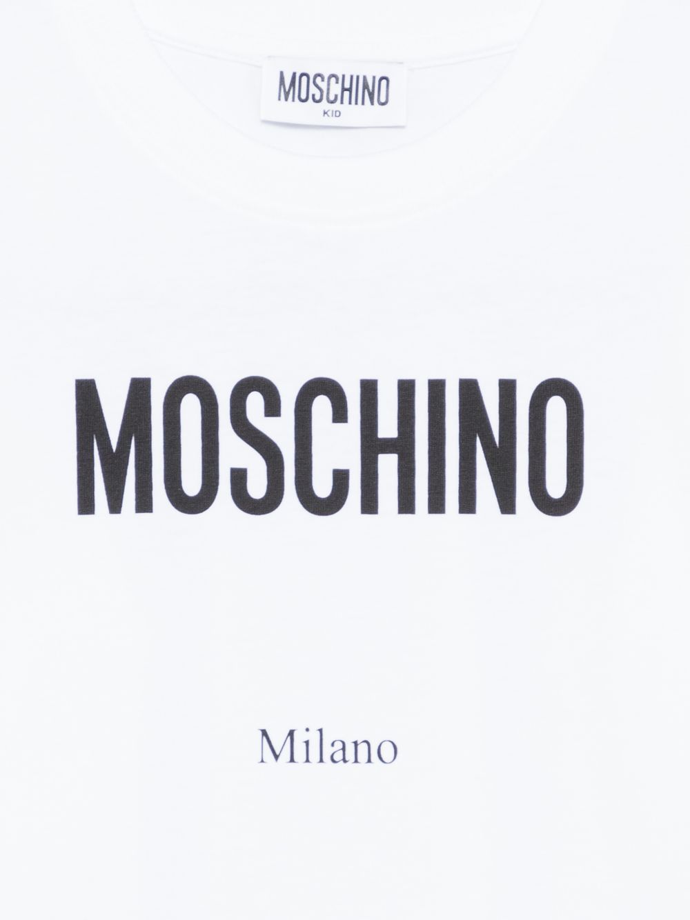 T-shirt in cotone con logo H6M05GLAA23 10101 MOSCHINO KIDS 