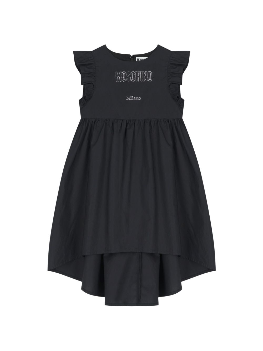 Abito con balze in popeline HAV0EVLLA10 60100 MOSCHINO KIDS 