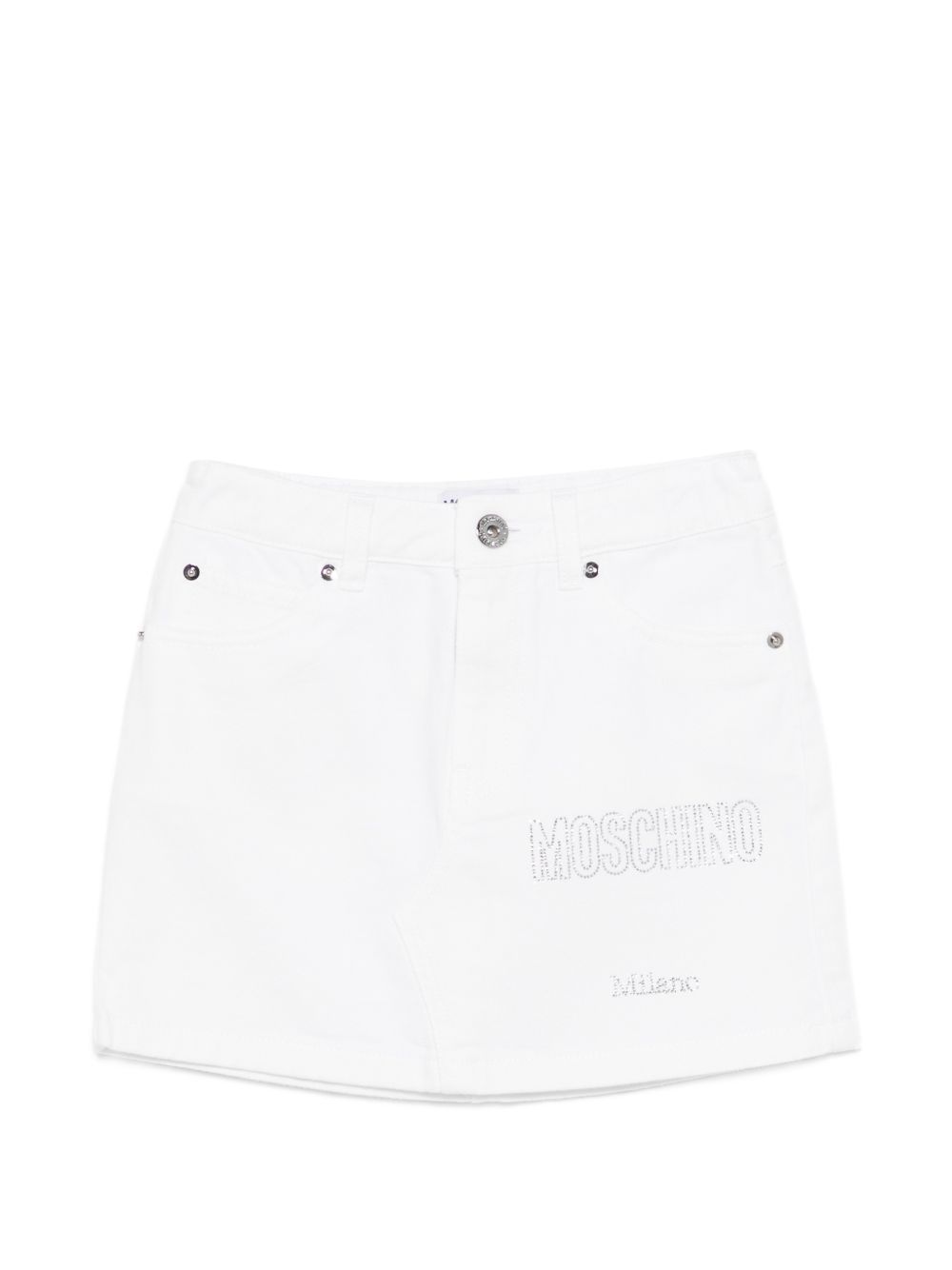 Gonna denim con borchie HBJ03MLSC00 10101 MOSCHINO KIDS 