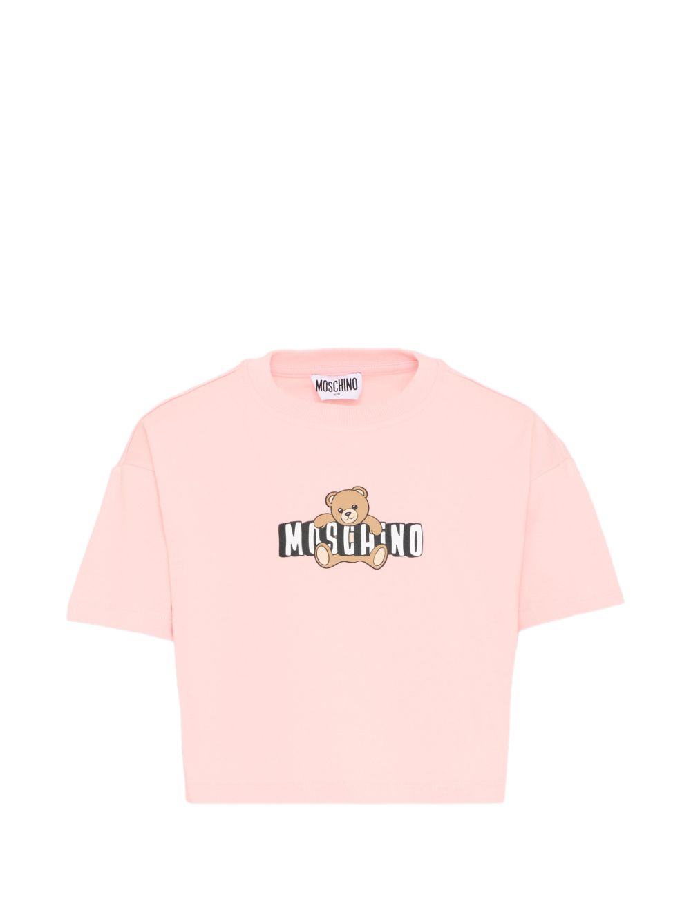 T-shirt in cotone con stampa orsetto HDM072LBA00 50209 MOSCHINO KIDS 