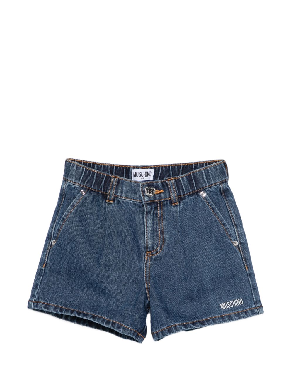 Shorts in denim a vita alta HDQ024L0E35 41104 MOSCHINO KIDS 