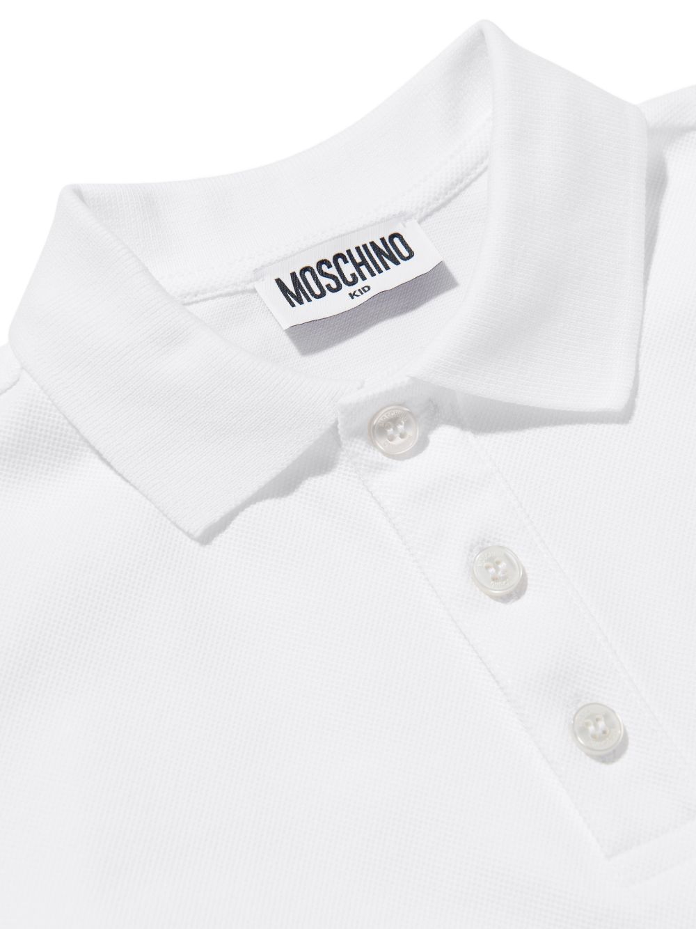 Polo in cotone con logo HSM03YLFA09 10101 MOSCHINO KIDS 