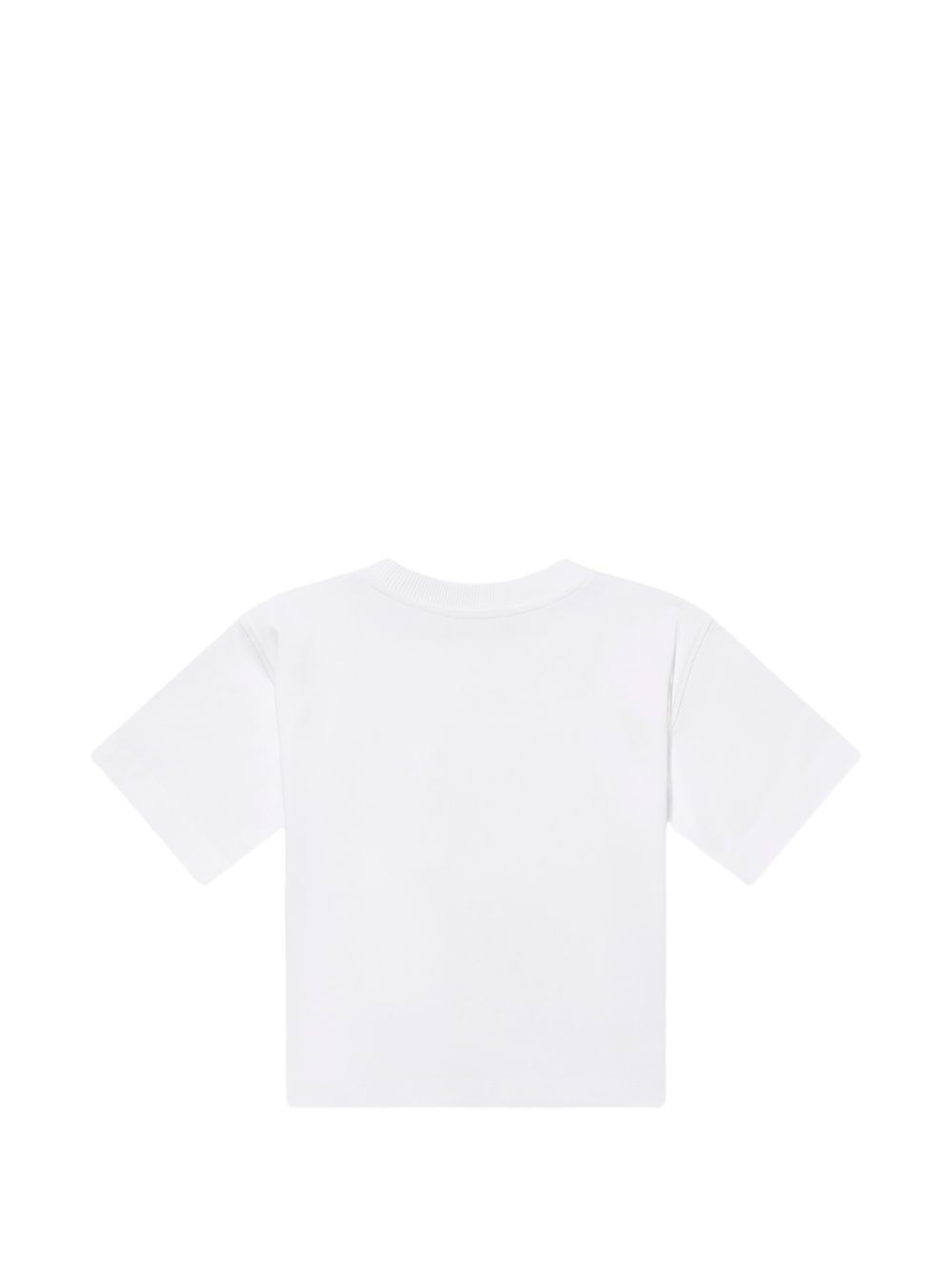 T-shirt girocollo in cotone HUM05MLAA01 10101 MOSCHINO KIDS 