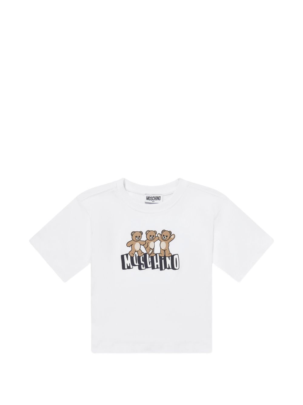 T-shirt con stampa orsetti HUM05PLAA23 10101 MOSCHINO KIDS 