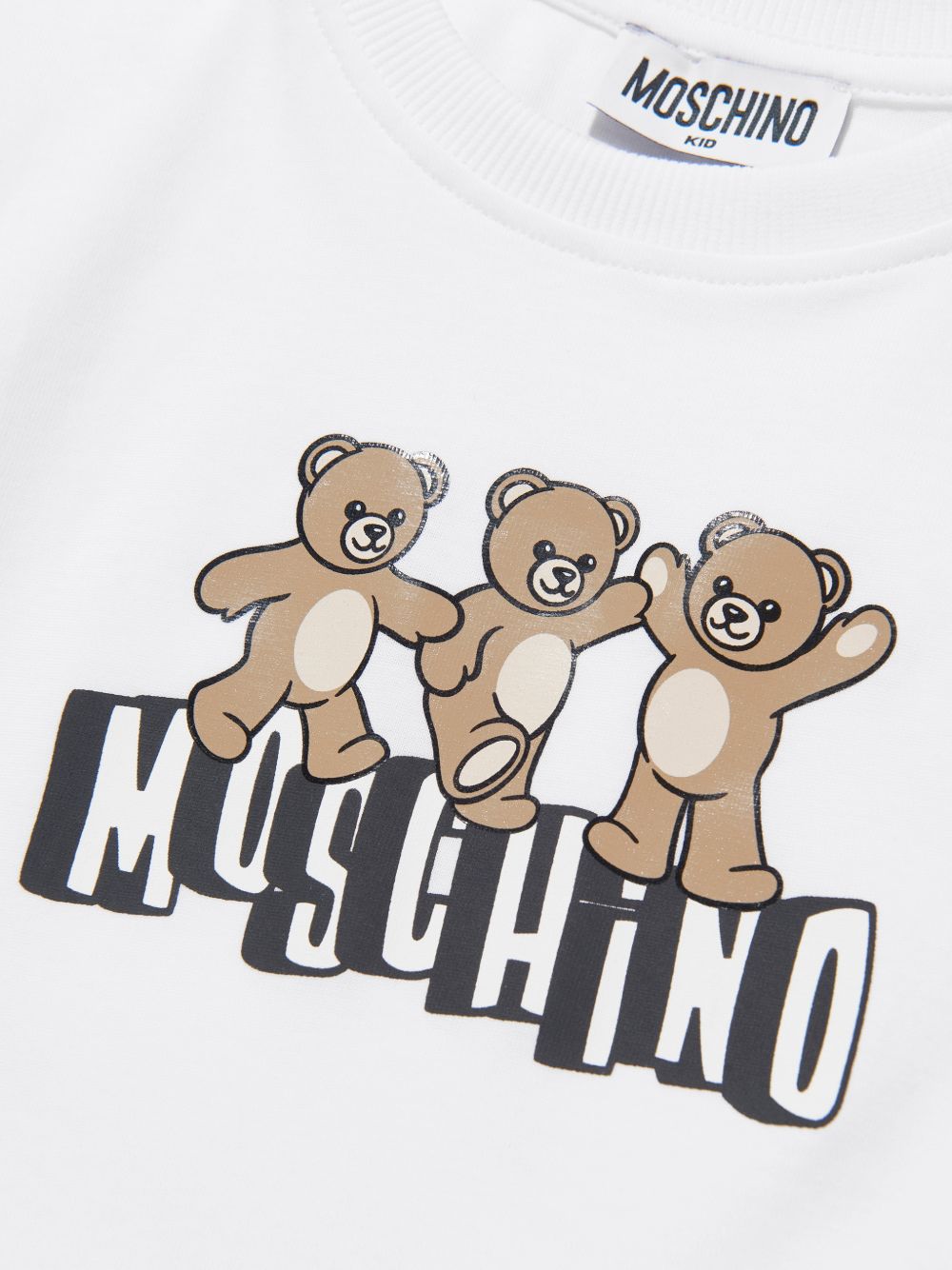 T-shirt con stampa orsetti HUM05PLAA23 10101 MOSCHINO KIDS 