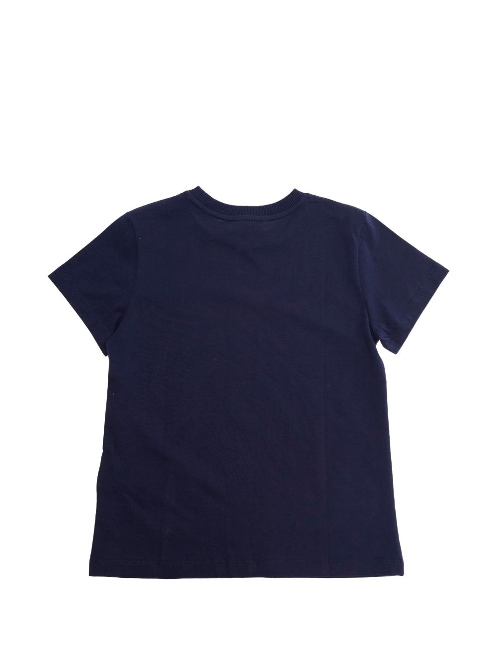 T-shirt in cotone con logo ricamato HUM05TLAA02 40016 MOSCHINO KIDS 