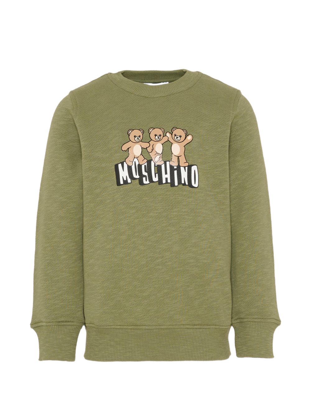 Felpa girocollo con stampa orsetti HVF08VLCA88 30037 MOSCHINO KIDS 