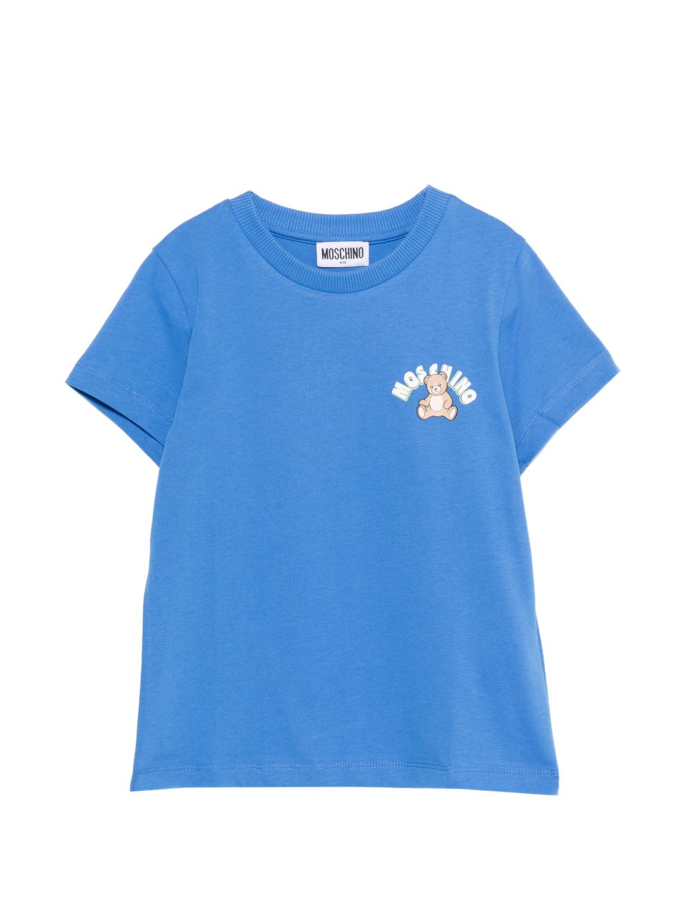 T-shirt cobalto con logo orsetto HWM058LAA01 40630 MOSCHINO KIDS 