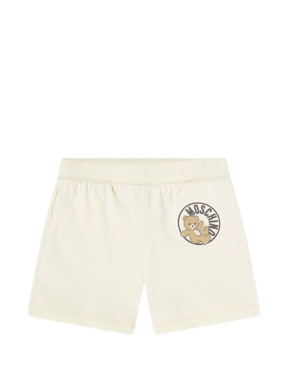 Completo t-shirt e shorts in cotone con patch logo M6G00MLAA03 84313 MOSCHINO KIDS 