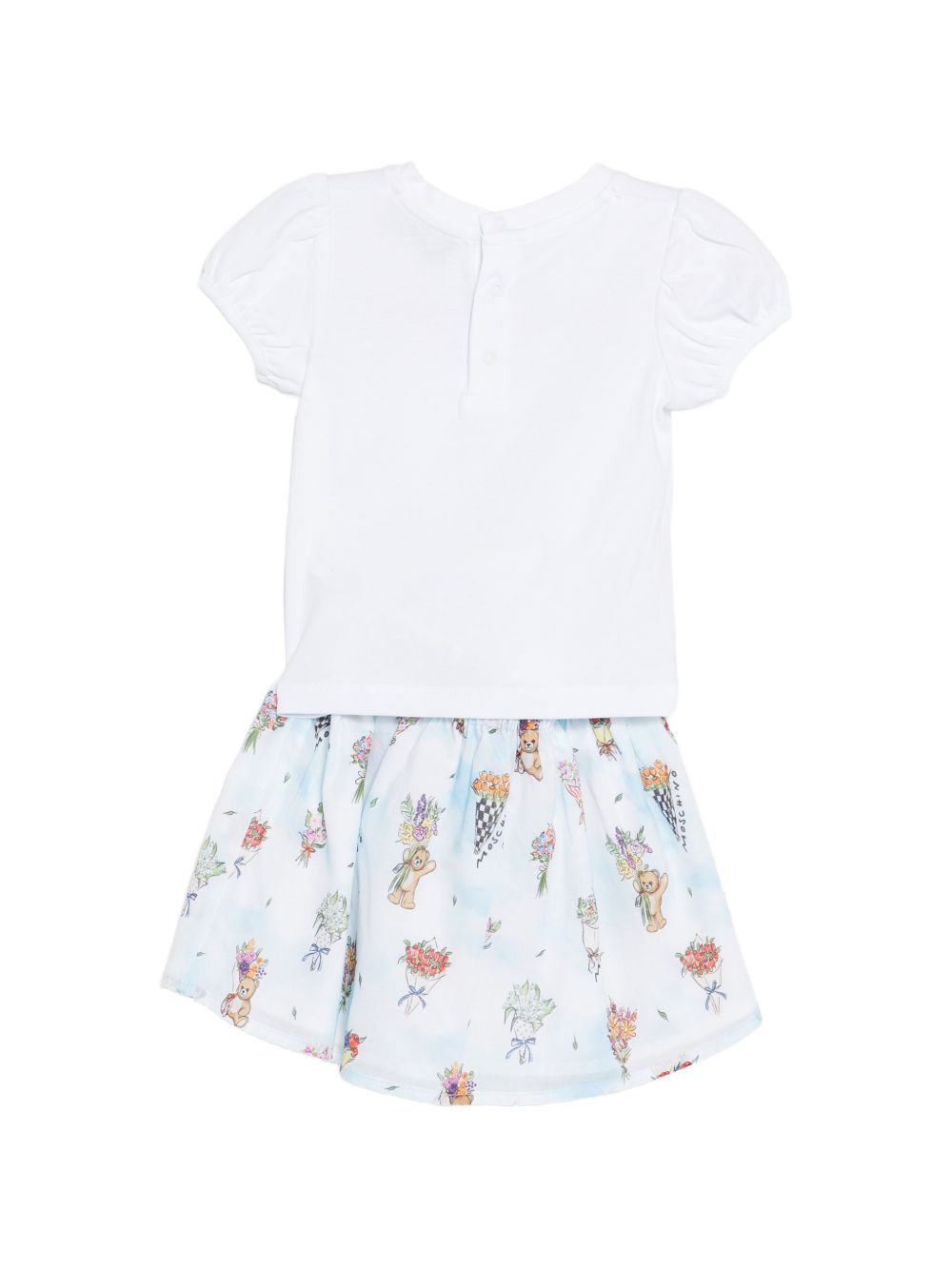 Completo t-shirt e shorts con stampa floreale MDG01RL1B13 83281 MOSCHINO KIDS 
