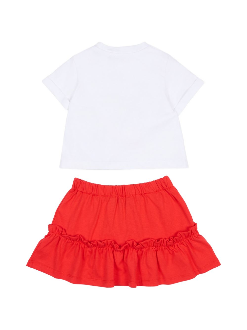 Completo t-shirt e gonna con stampa orsetto MDG01TLAA02 82298 MOSCHINO KIDS 