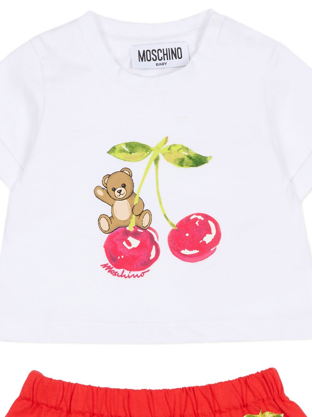 Completo t-shirt e gonna con stampa orsetto MDG01TLAA02 82298 MOSCHINO KIDS 
