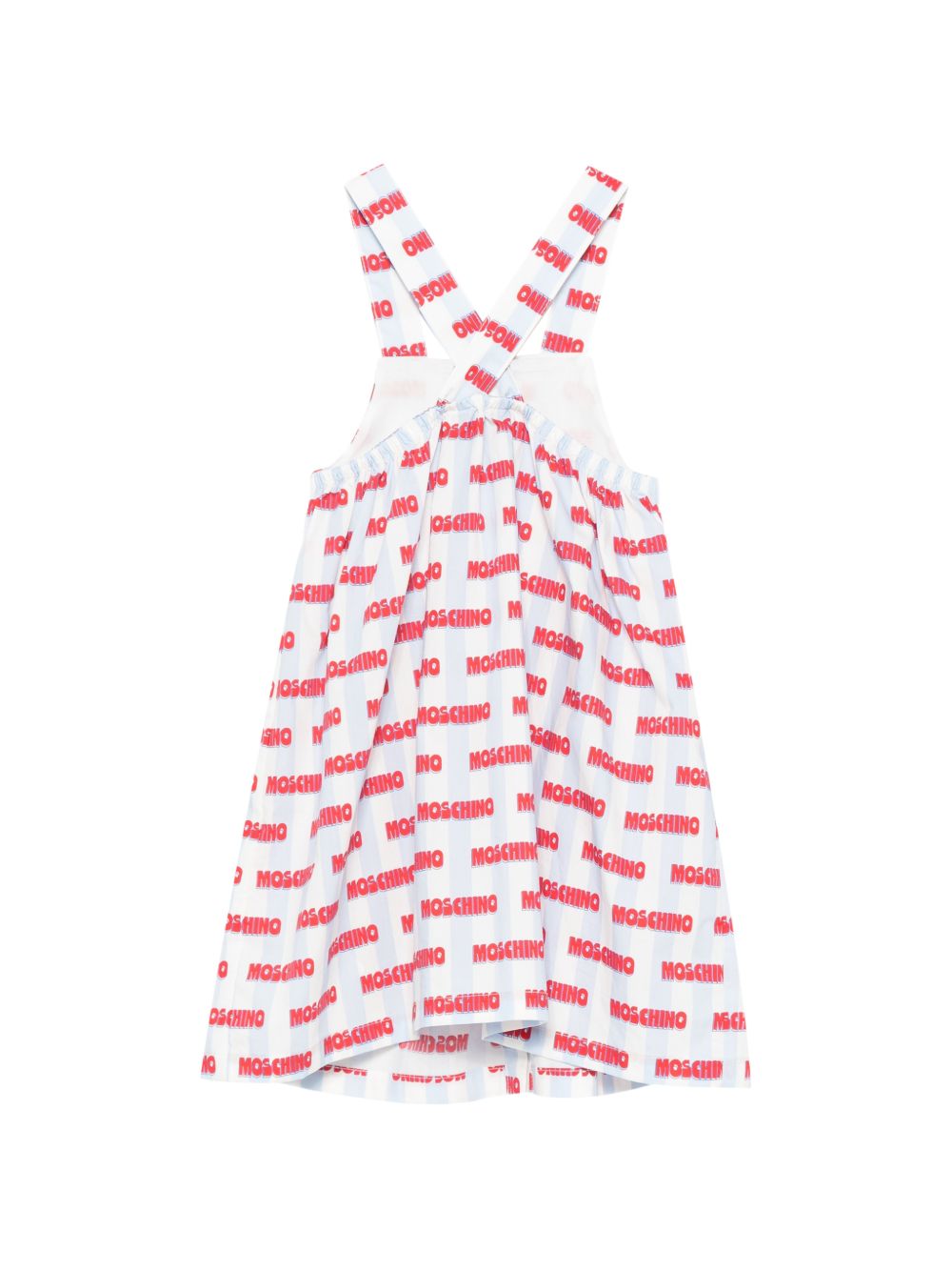 Abito in cotone a bretelle incrociate MDV0DDLLB59 83678 MOSCHINO KIDS 