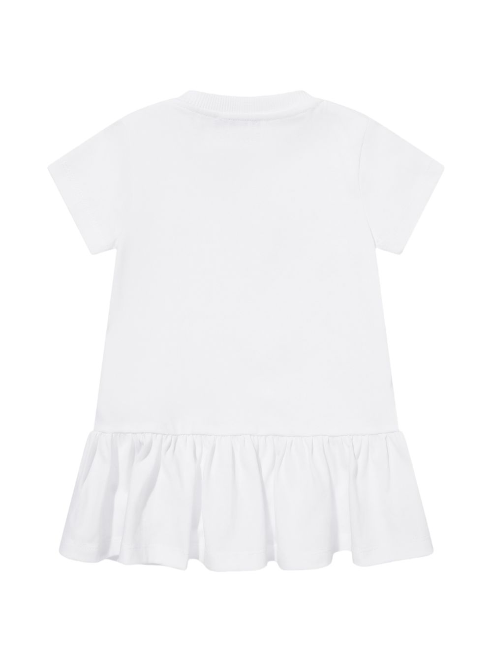 Abito con balza e stampa orsetto MDV0DJLAA02 10101 MOSCHINO KIDS 