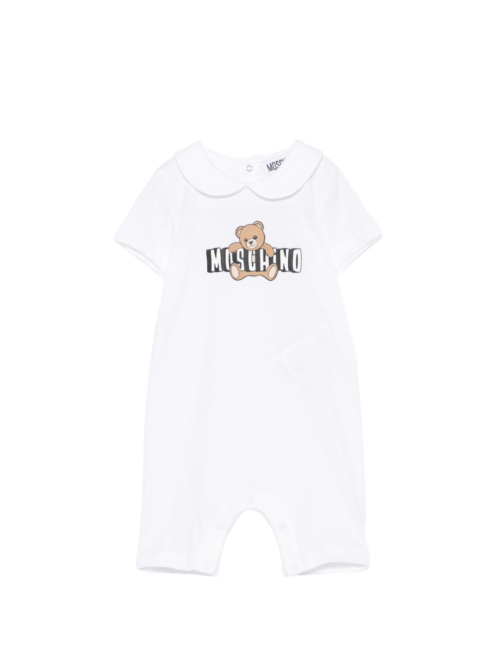 Tutina con colletto e stampa orsetto MNY03YLAA03 10101 MOSCHINO KIDS 