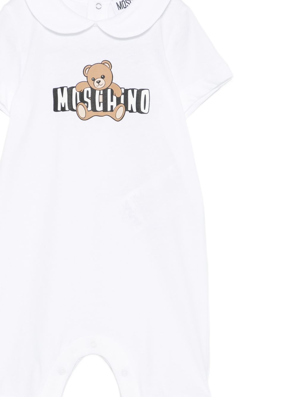 Tutina con colletto e stampa orsetto MNY03YLAA03 10101 MOSCHINO KIDS 