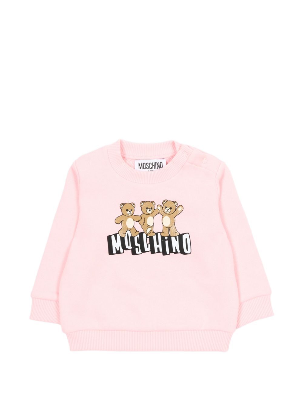 Felpa in cotone con chiusura a bottoni automatici MTF060LCA89 50209 MOSCHINO KIDS 