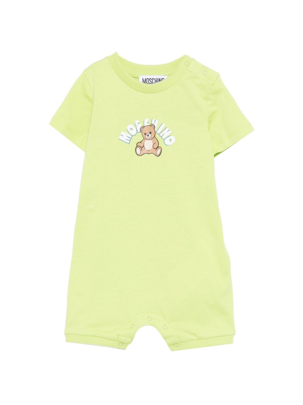 Tutina a maniche corte con stampa MTY022LAA01 30355 MOSCHINO KIDS 