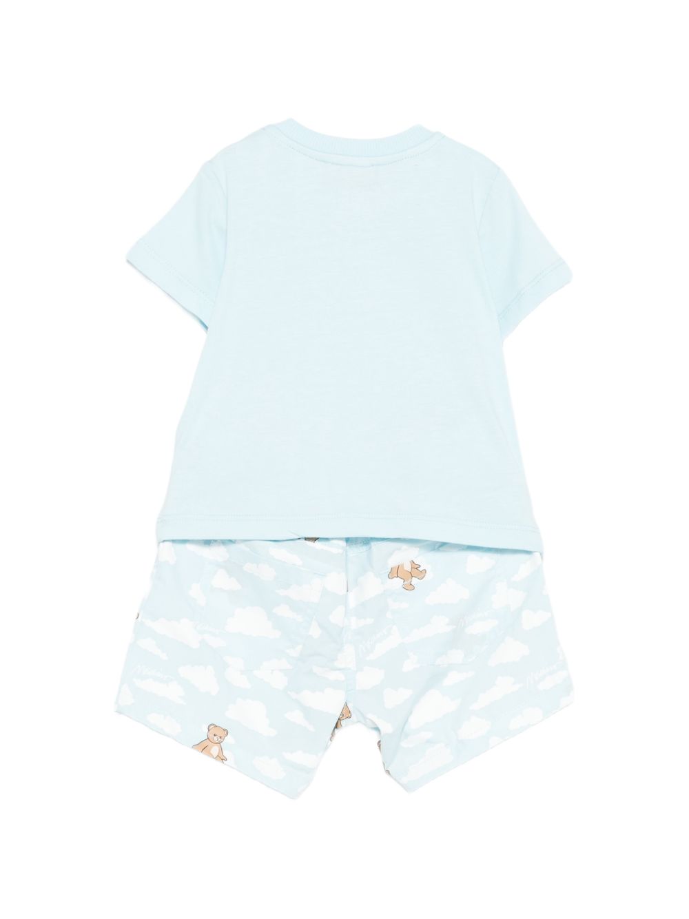 Set t-shirt e shorts con stampa orsacchiotto MUG01QLLB61 83679 MOSCHINO KIDS 