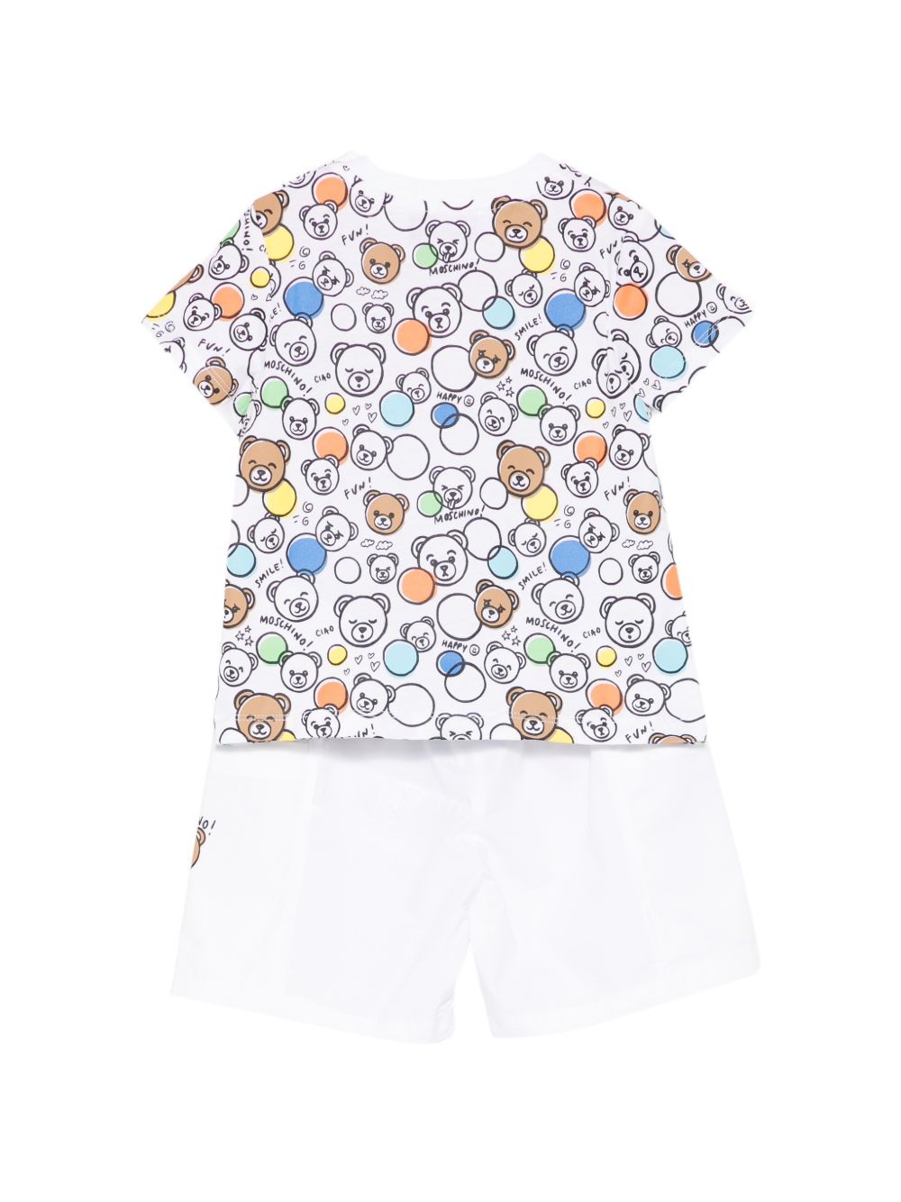 T-shirt con stampa orsetti colorati MUG01VLLA15 83680 MOSCHINO KIDS 