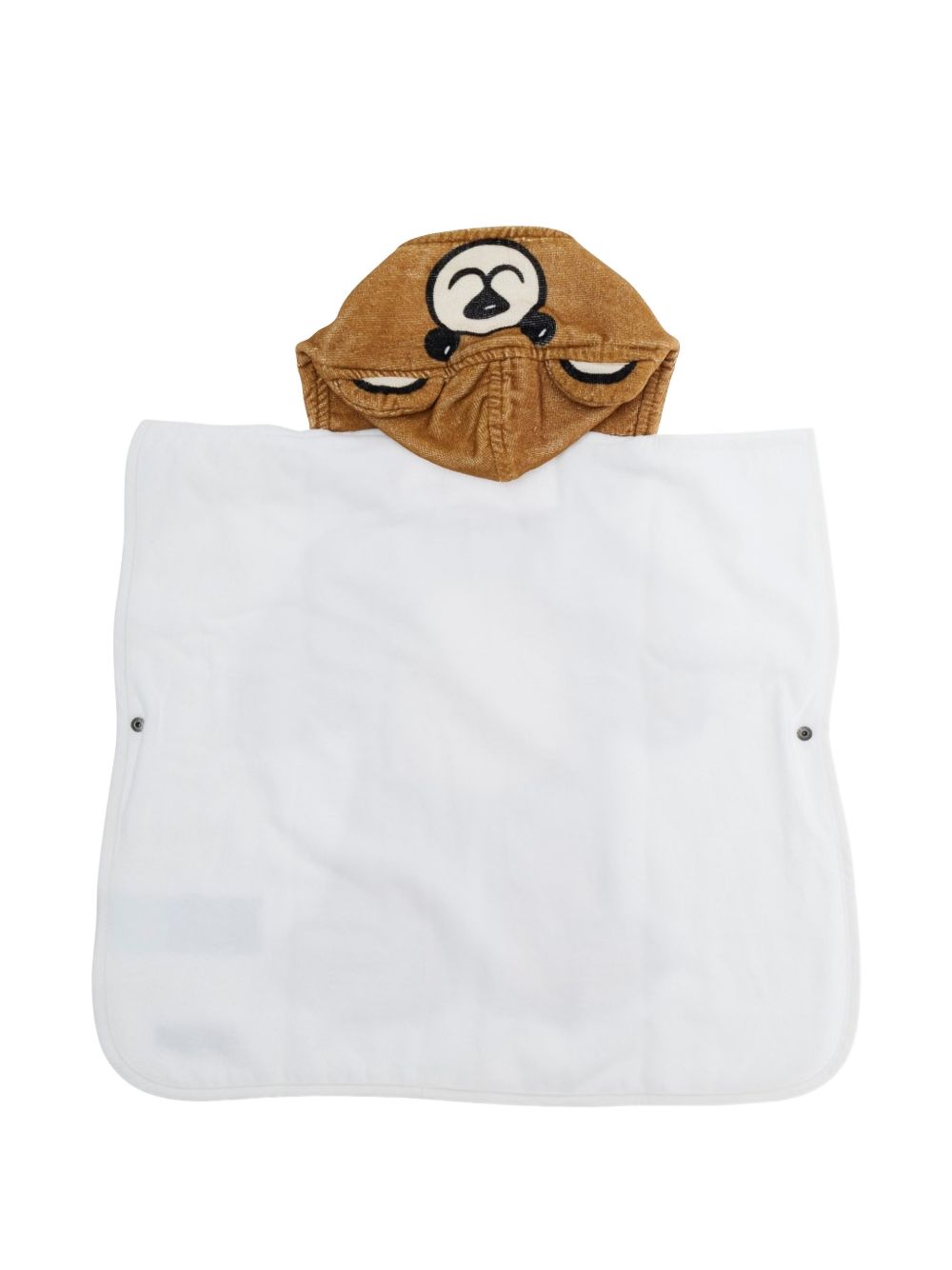 Accappatoio con cappuccio e stampa orso MUX05OLGA24 10101 MOSCHINO KIDS 