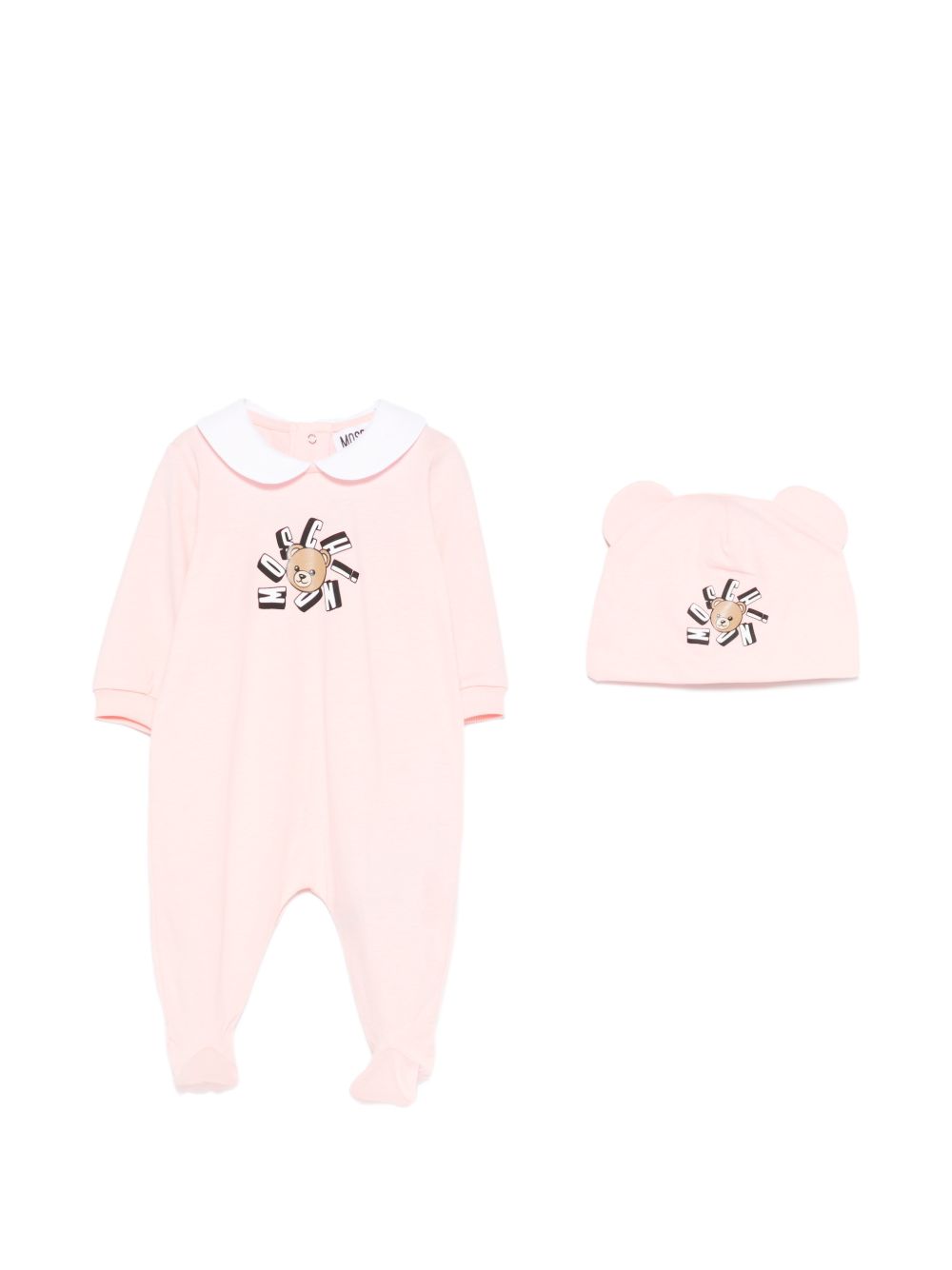 Tutina in cotone con cappellino MUY094LAA02 50209 MOSCHINO KIDS 
