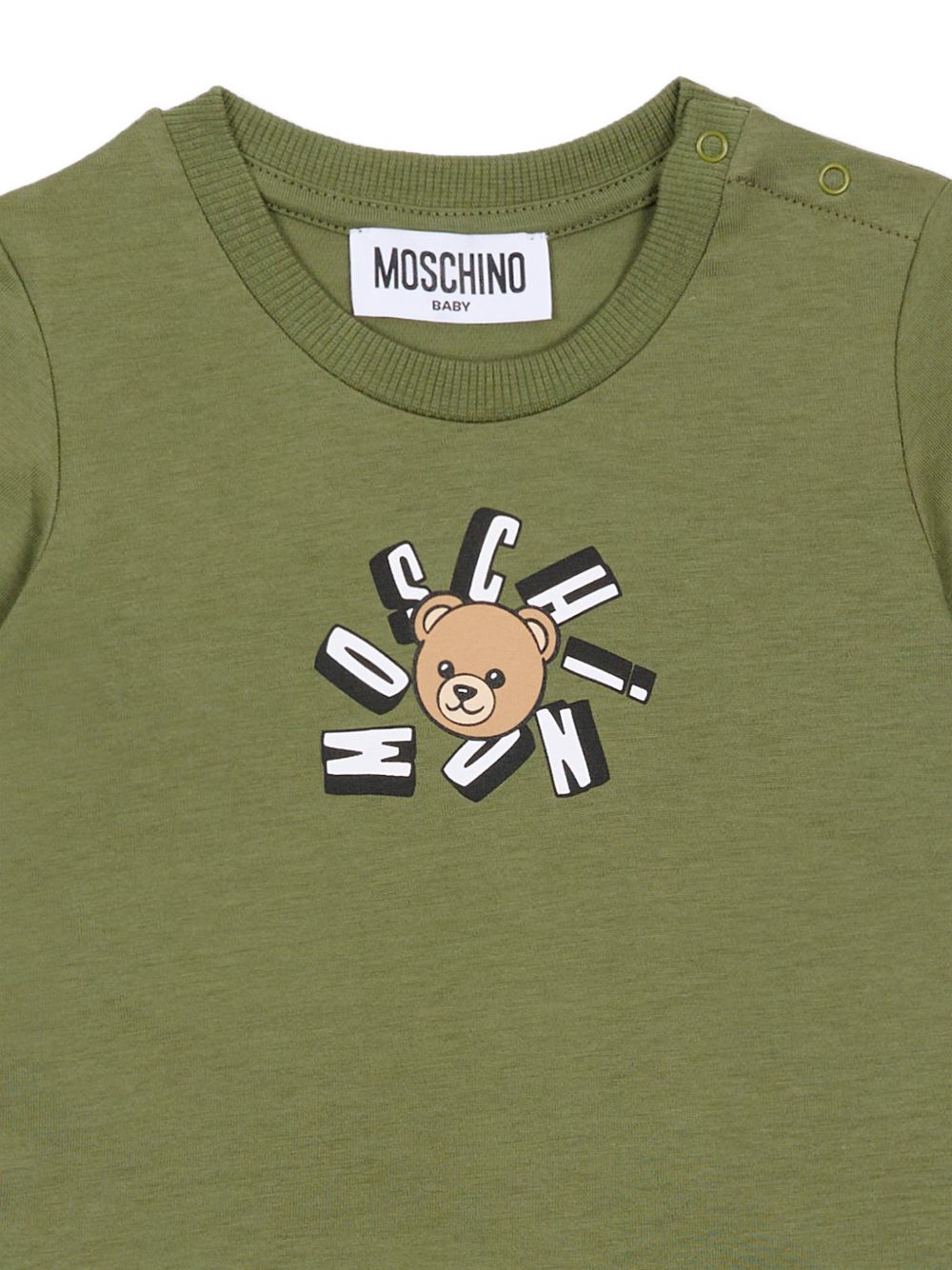 T-shirt con stampa orsetto MXM047LAA02 30037 MOSCHINO KIDS 