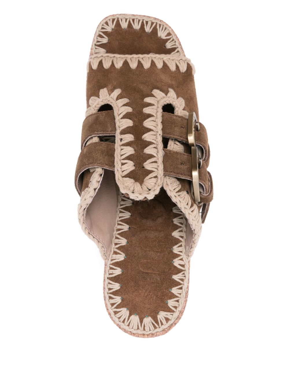Zoccoli con fibbie su plateau intrecciato MUSW721001A NUTBR MOU 