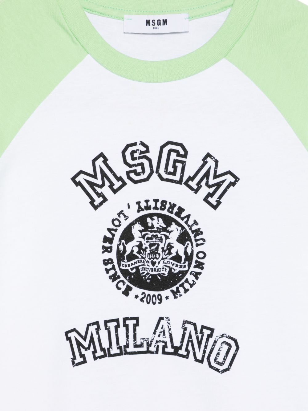 T-shirt raglan con logo centrale S6MSJBTH060 00177 MSGM KIDS 