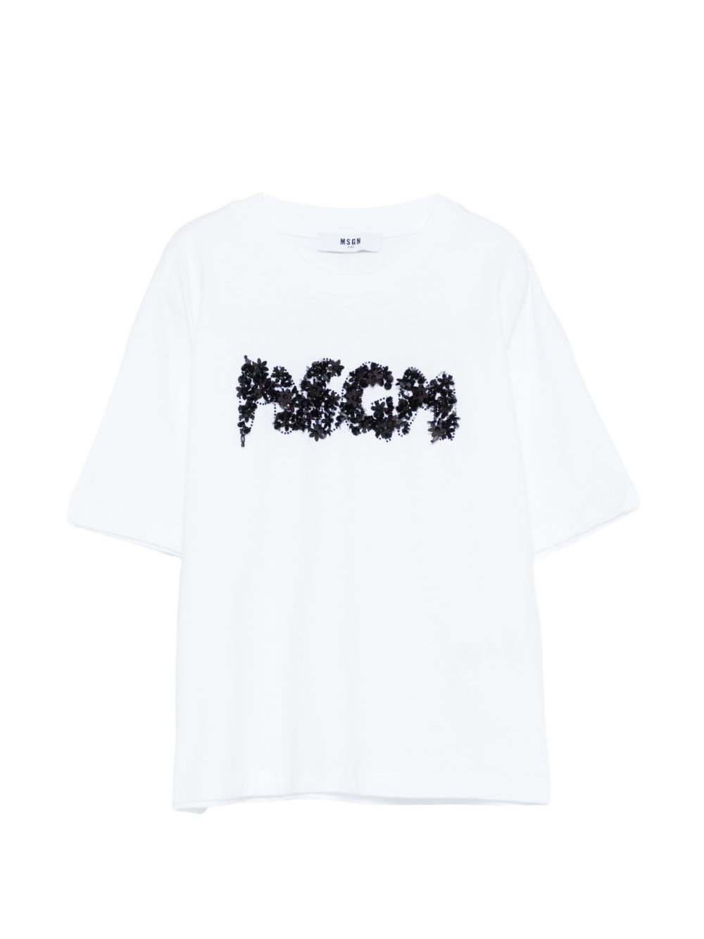 T-shirt con logo floreale S6MSJGTH087 001 MSGM KIDS 