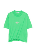 T-shirt in cotone con logo tempestato