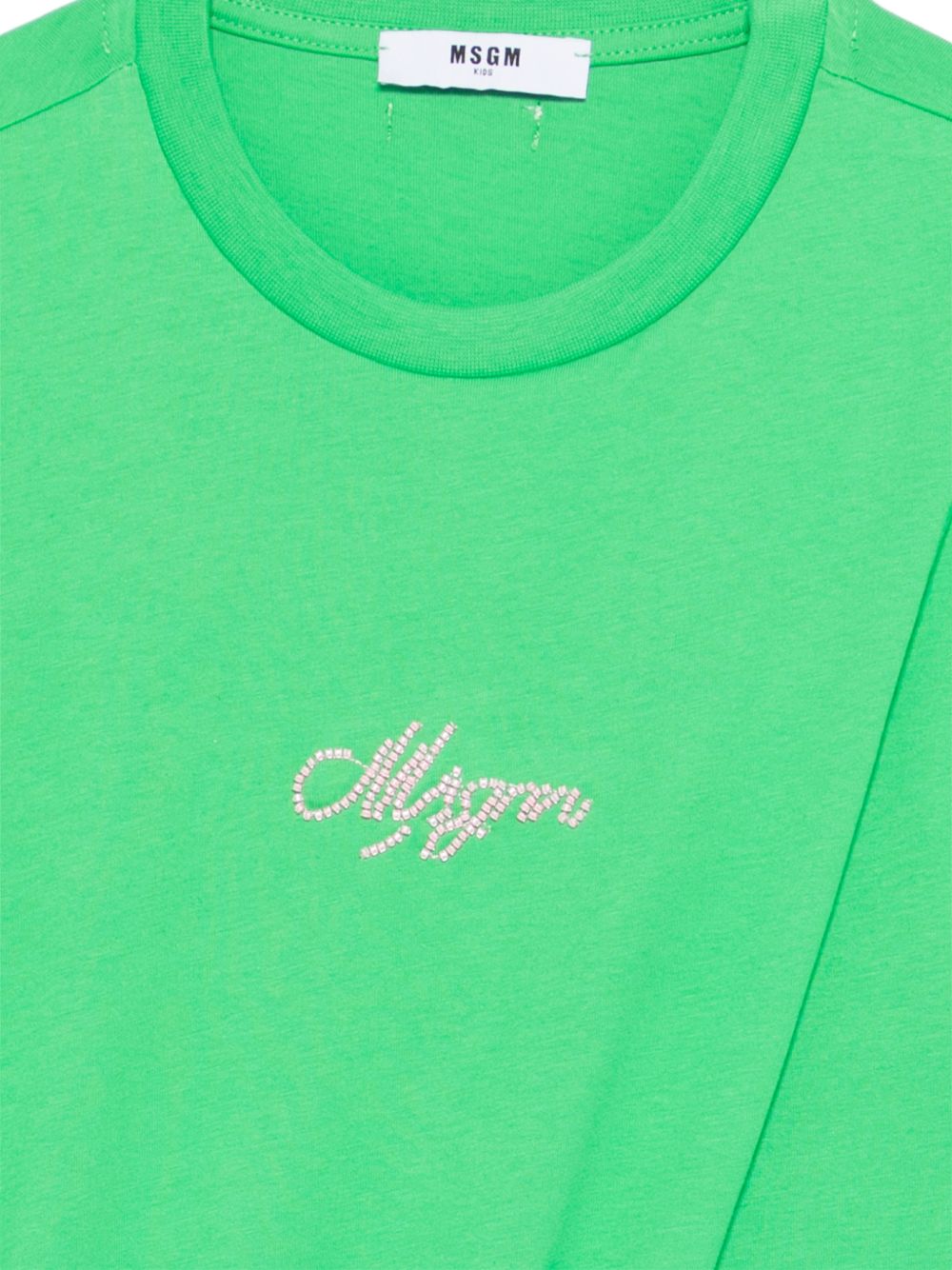 T-shirt in cotone con logo tempestato S6MSJGTH205 MS006 MSGM KIDS 