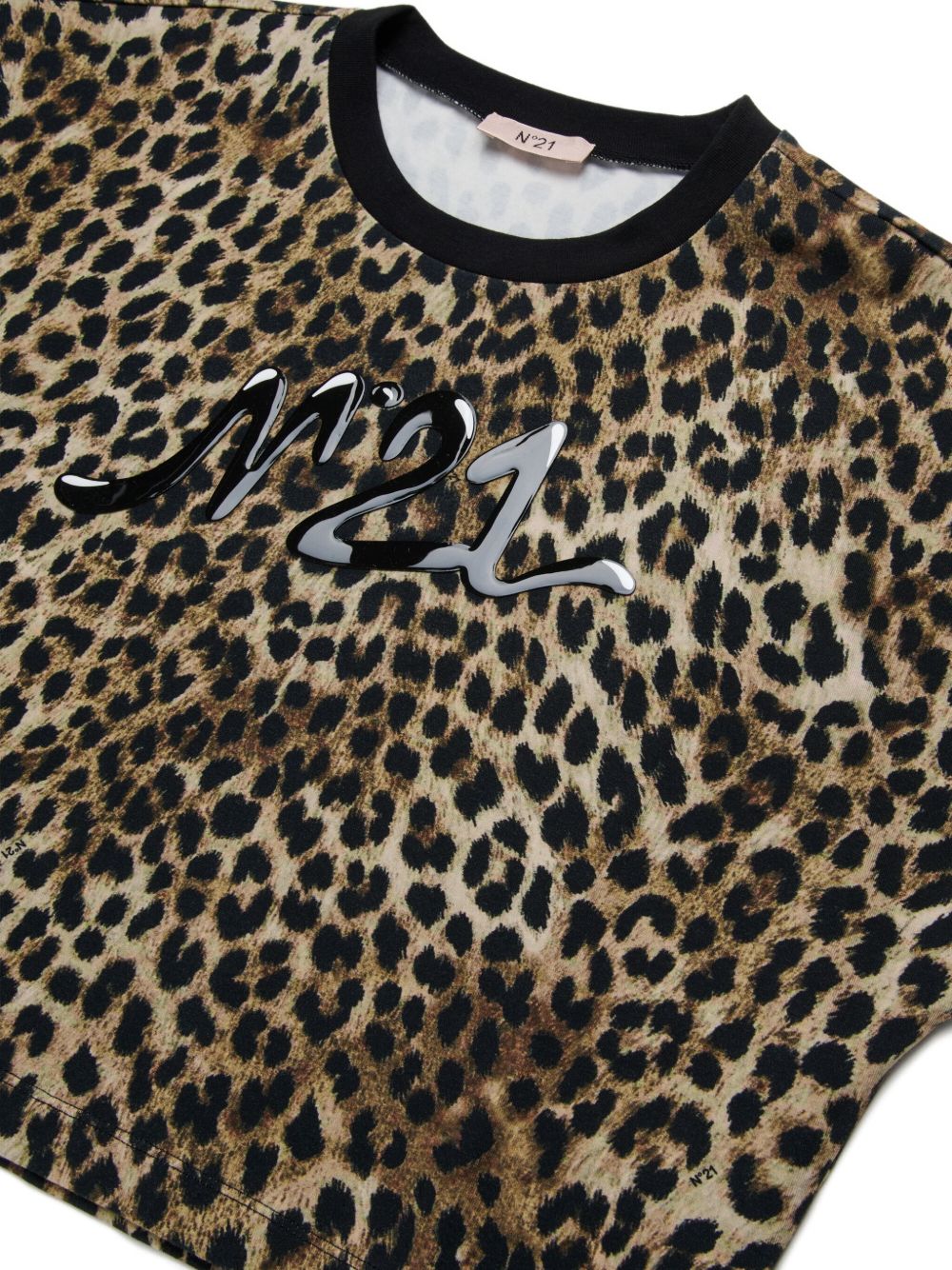 T-shirt stampa animalier con logo N210A9N0486 0N900 N21 KIDS 