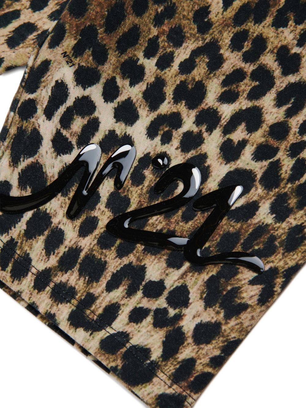 Shorts in felpa stampa leopardata N210AHN0486 0N900 N21 KIDS 