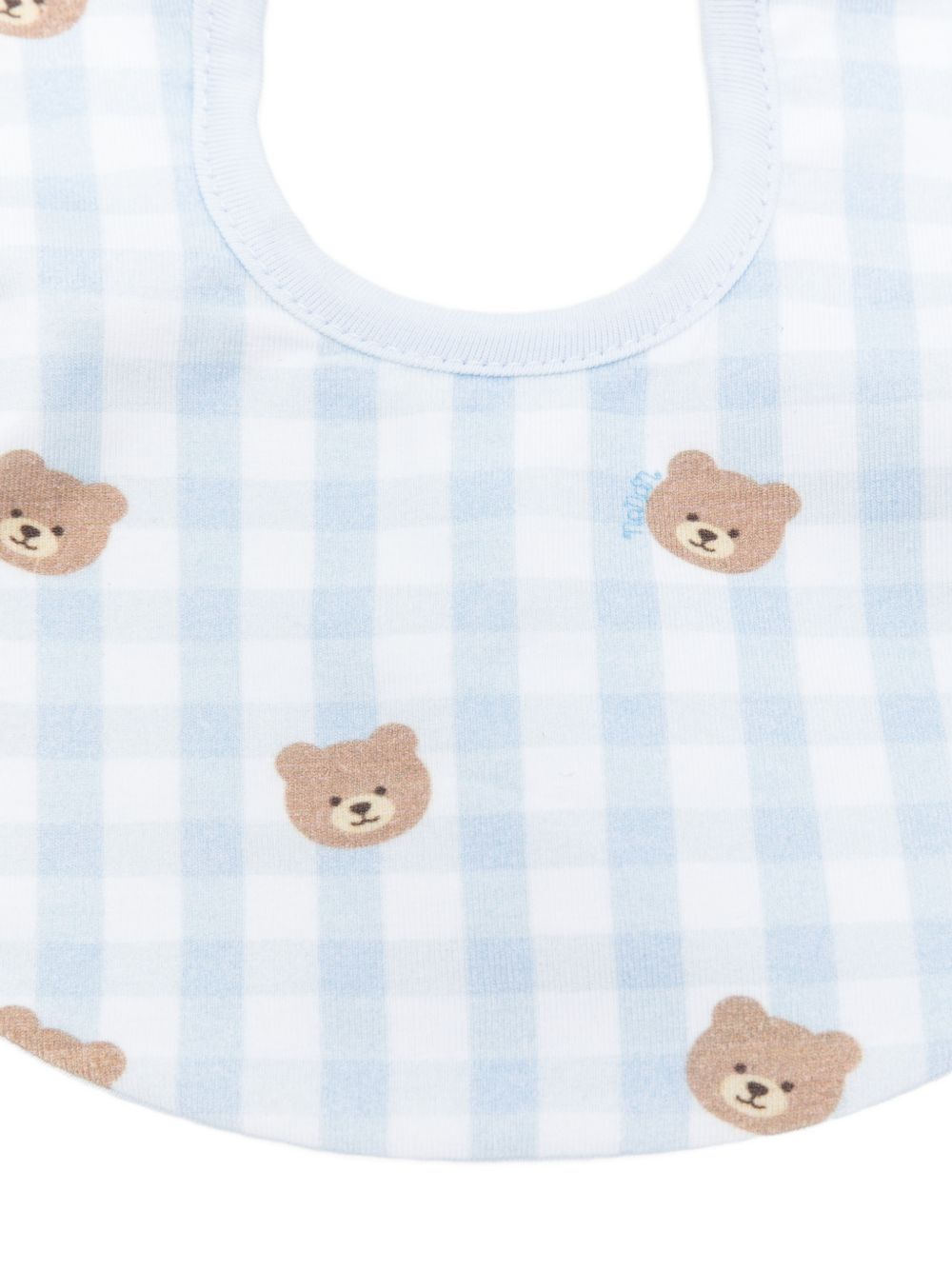 Bavaglino in cotone a quadretti E26021 AZZURRO NANAN KIDS 