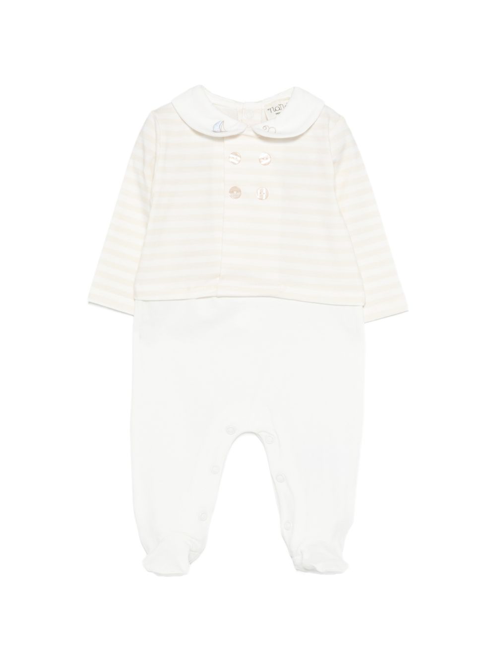 Pagliaccetto a righe con bottoni automatici E26100 BEIGE NANAN KIDS 