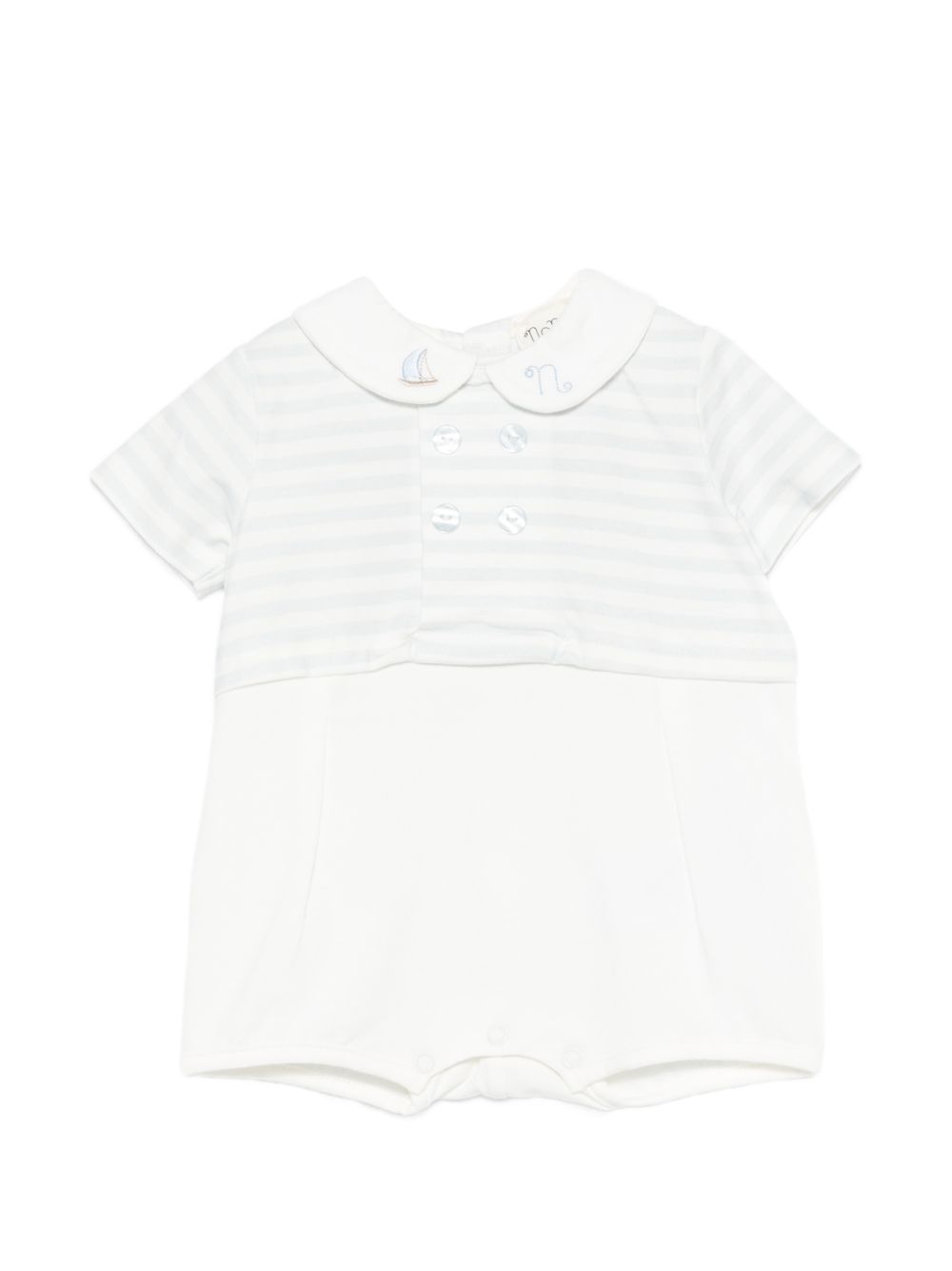 Tutina in cotone a righe con colletto E26103 AZZURRO NANAN KIDS 