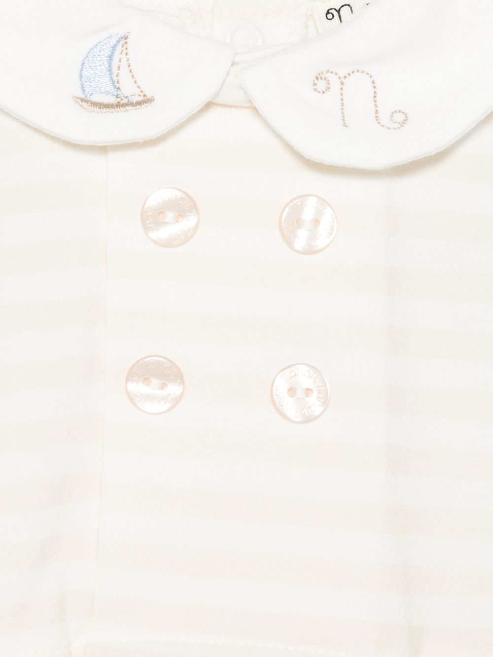 Tutina in cotone a righe con colletto E26103 BEIGE NANAN KIDS 