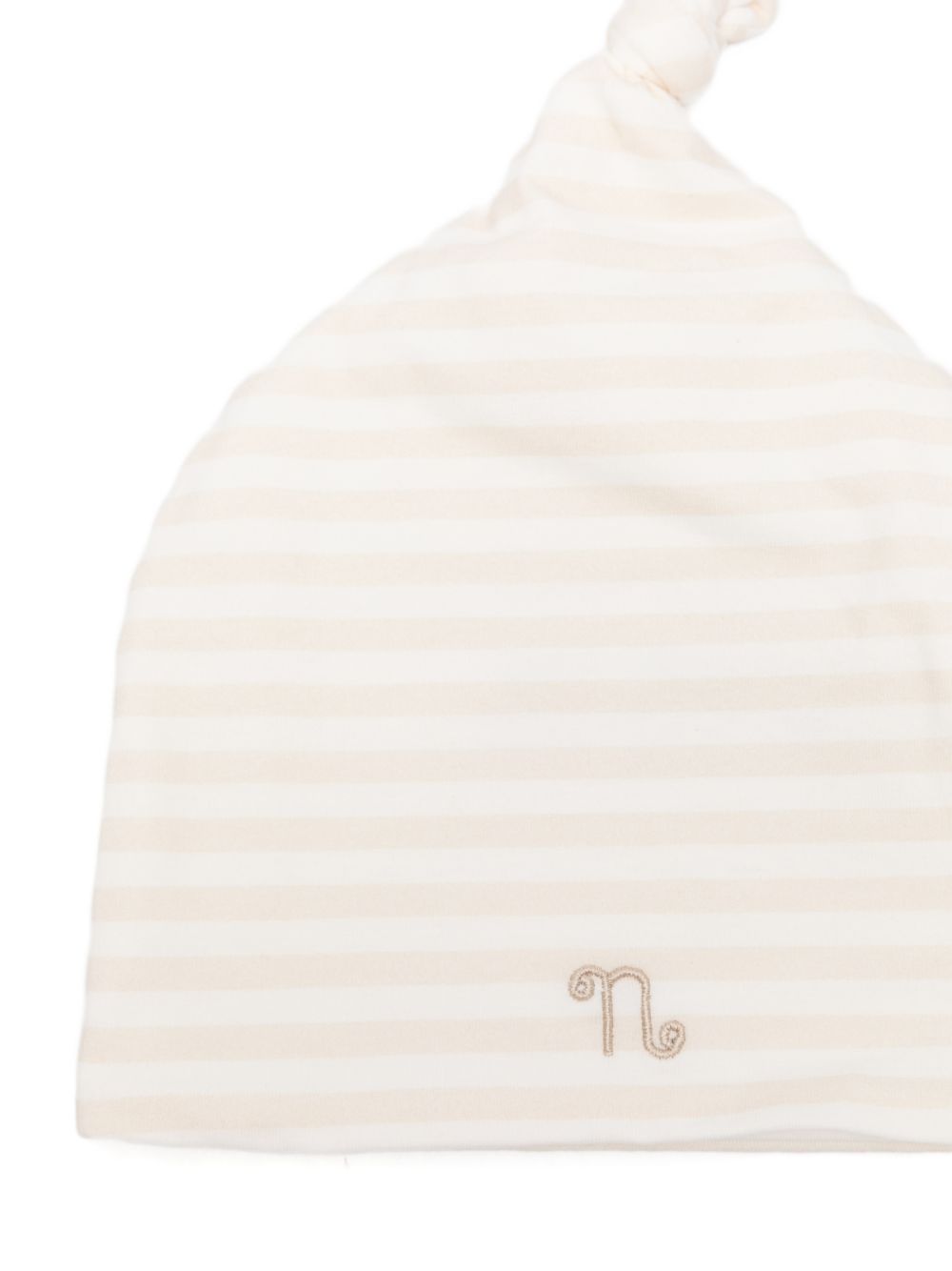 Cappello a righe in cotone con nodo E26105 BEIGE NANAN KIDS 