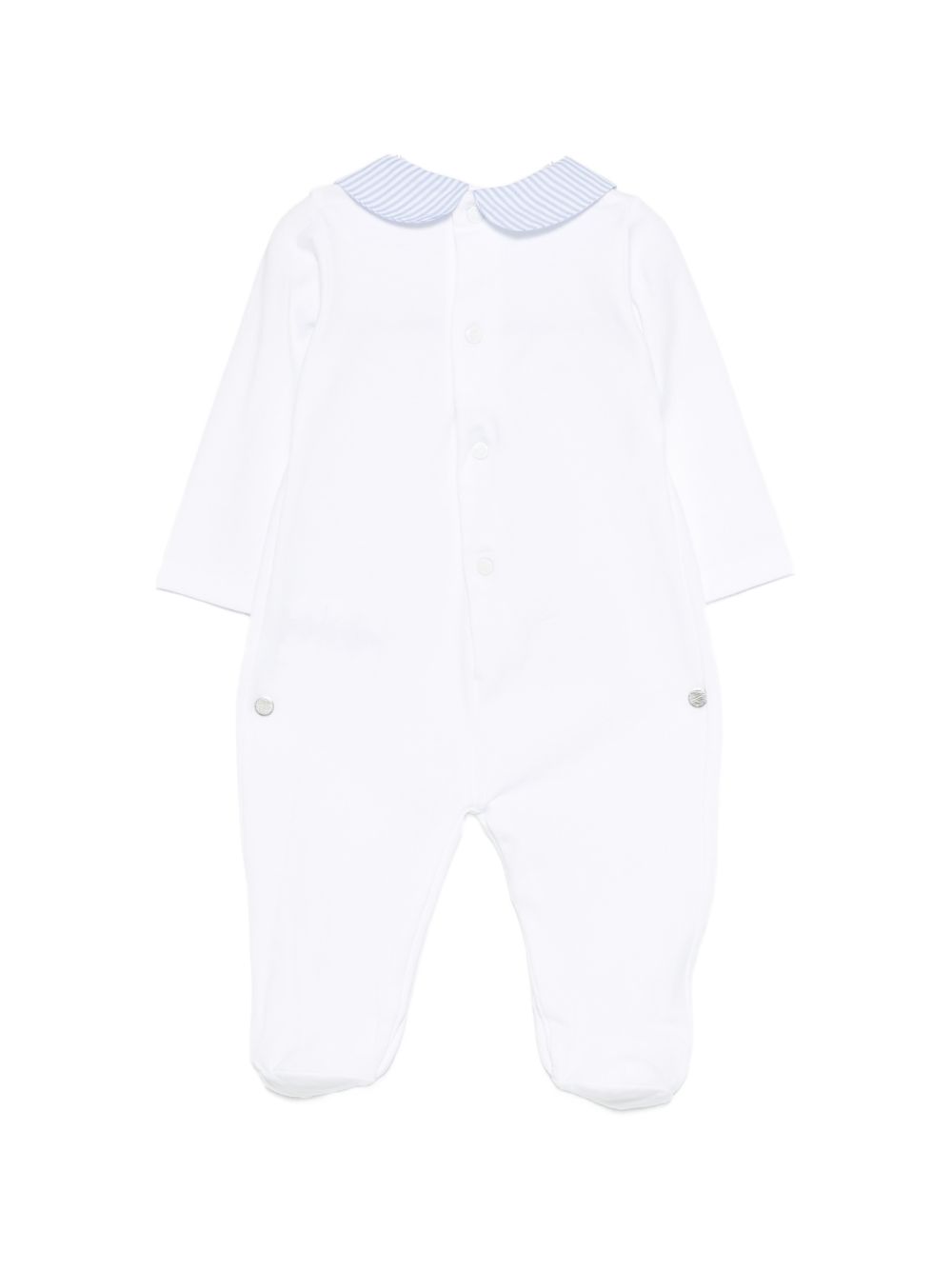 Tutina in cotone con colletto a righe E26126 BIANCO NANAN KIDS 