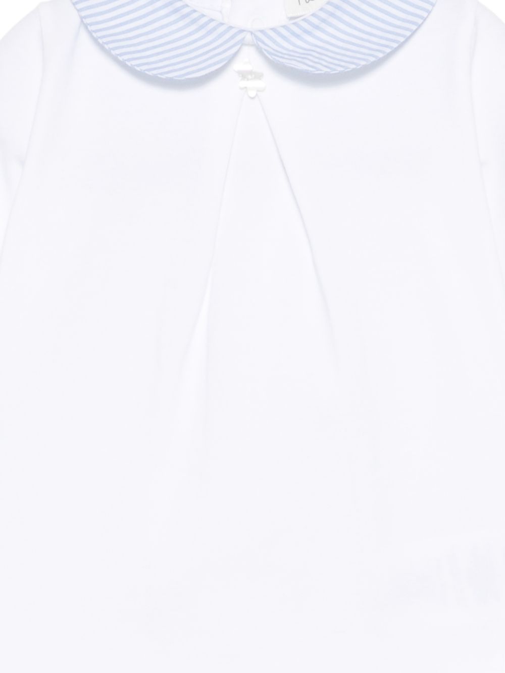Tutina in cotone con colletto a righe E26126 BIANCO NANAN KIDS 
