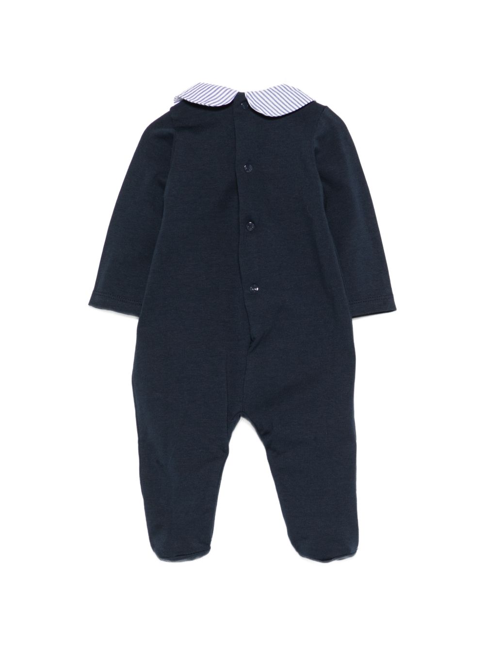 Tutina in cotone con colletto a righe E26126 BLU NANAN KIDS 