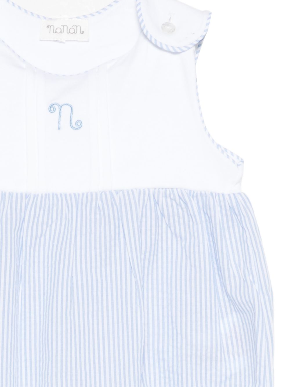 Tutina in cotone a righe con bottoni E26129 BIANCO NANAN KIDS 